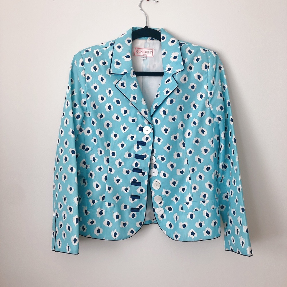 Quadrille New York Baby Blue and White Blazer